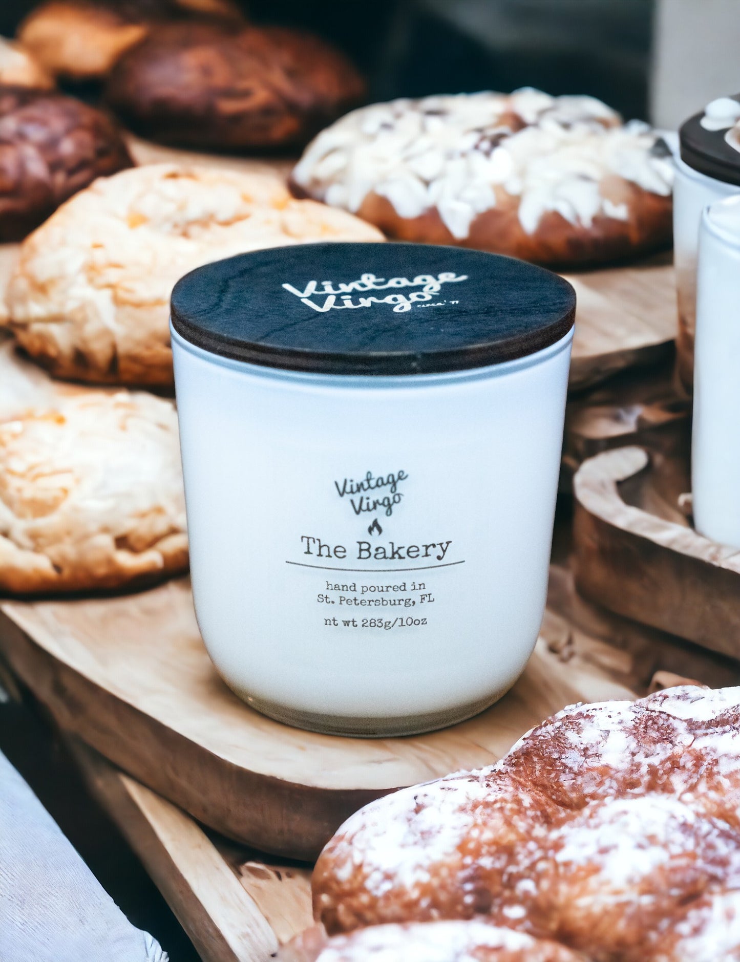 The Bakery: 10oz Wood Wick Artisan Handcrafted Candle With Lid