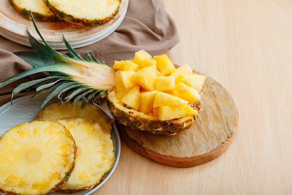 Fresh cut pineapple