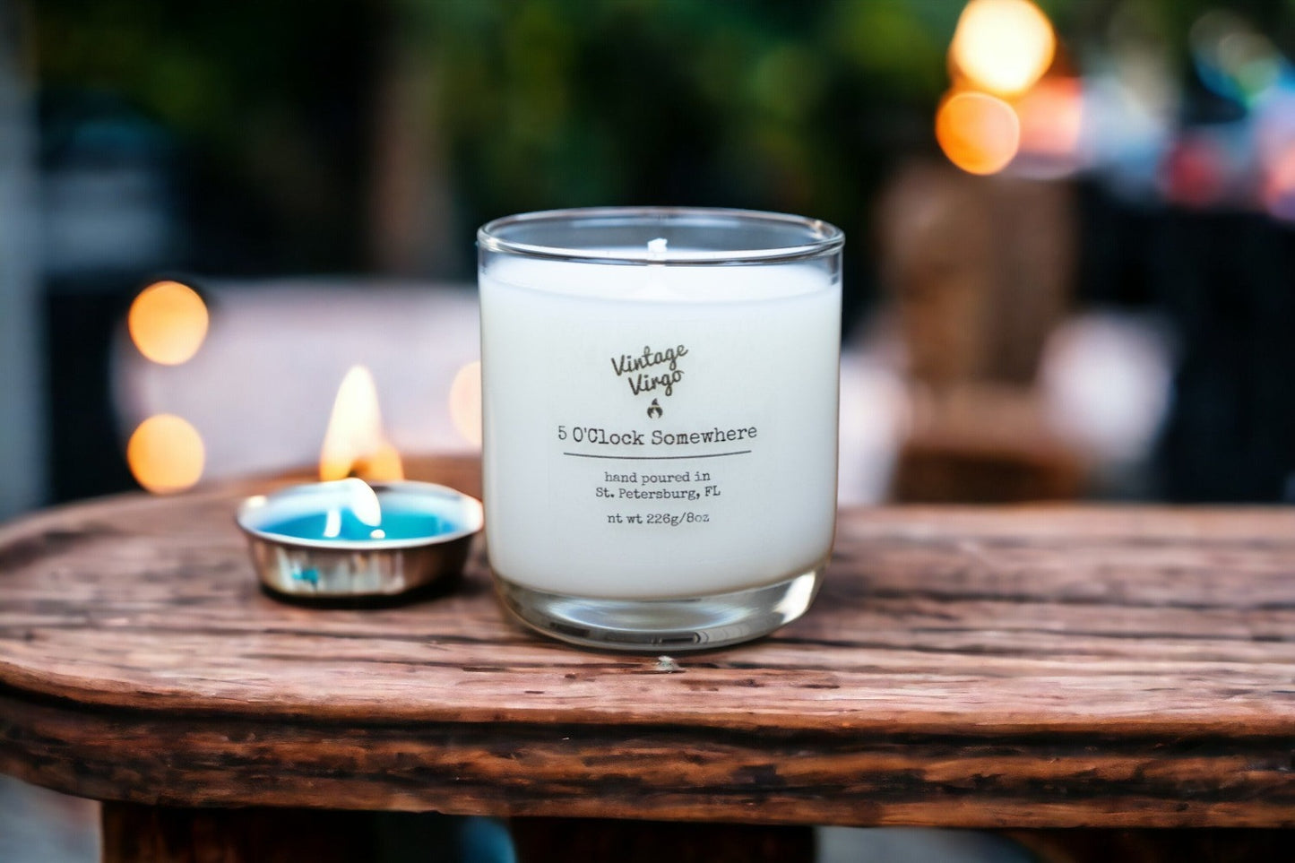 5 O'Clock Somewhere:  8oz Cotton Wick Artisan Handcrafted Candle