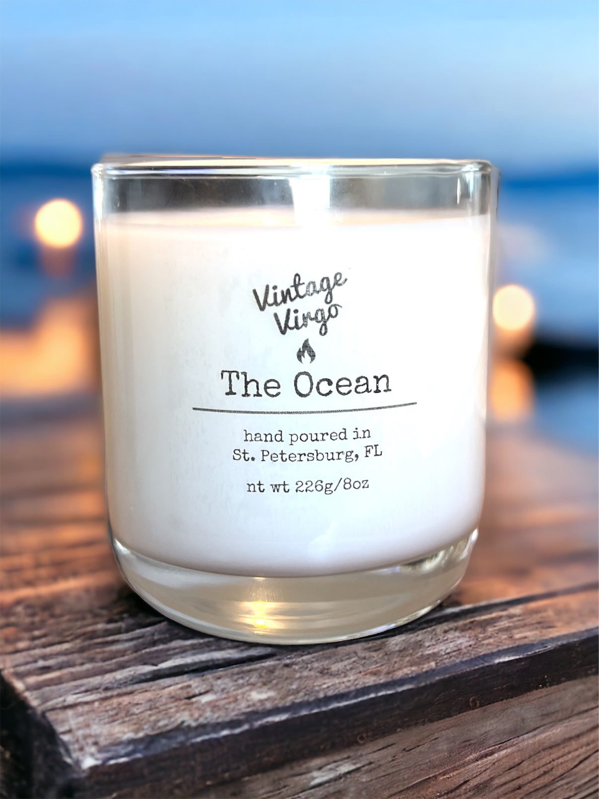 The Ocean: 8oz Cotton Wick Artisan Handcrafted Candle