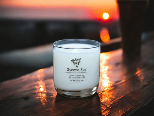 Siesta Key: 8oz Cotton Wick Artisan Handcrafted Candle