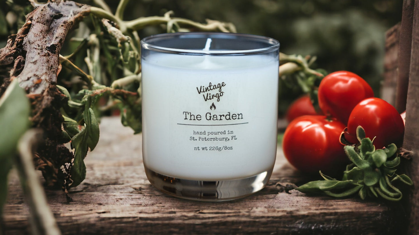 The Garden: 8oz Cotton Wick Artisan Handcrafted Candle