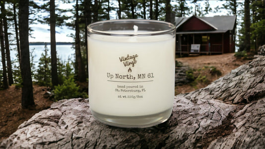 Up North, MN 61: 8oz Cotton Wick Artisan Handcrafted Candle