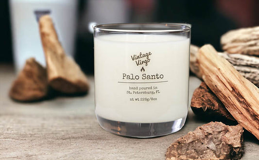 Palo Santo: 8oz Cotton Wick Artisan Handcrafted Candle