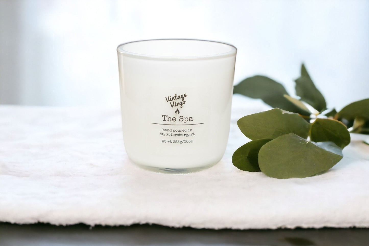 The Spa:  10oz Wood Wick Artisan Handcrafted Candle With Lid